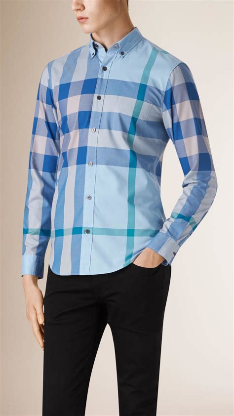 burberry blue shirts|blue burberry shirt men.